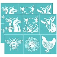 Self-Adhesive Silk Screen Printing Stencil, for Painting on Wood, DIY Decoration T-Shirt Fabric, Turquoise, Animal Pattern, 280x220mm(DIY-WH0338-077)