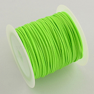 Korean Waxed Polyester Cords, Lawn Green, 1mm, about 10.93 yards(10m)/roll, 25rolls/bag(YC-R004-1.0mm-10)