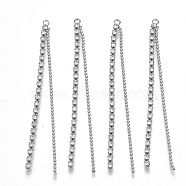 Brass Rhinestone Cup Chain Big Pendants, Tassel Pendant, with Ball Chain, Crystal, Platinum, 70x3.5x2mm, Hole: 1.6mm(KK-R129-06P)