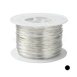 Round Copper Jewelry Wire,Long-Lasting Plated,Silver Color Plated,20 Gauge,0.8mm, about 360.89 Feet(110m)/500g(CWIR-S003-0.8mm-02S)