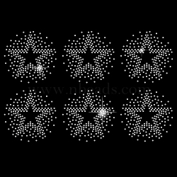 Glass Hotfix Rhinestone, Iron on Appliques, Costume Accessories, for Clothes, Bags, Pants, Star Pattern, 297x210mm(DIY-WH0303-089)