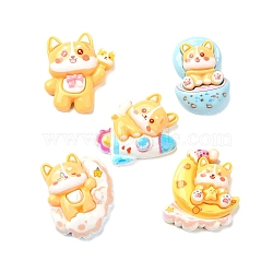 Opaque Resin Animal Decoden Cabochons, Cartoon Dog Mixed Shapes, Mixed Color, 28x19x9mm(CRES-Q221-07A)