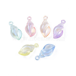 Transparent Acrylic Pendants, Glitter Powder, Conch, Mixed Color, 28.5x12.5x11mm, Hole: 2.5mm, about 370pcs/500g(OACR-N008-080M)