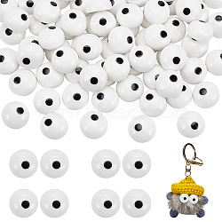 Elite 100Pcs Craft Resin Doll Eyes Cabochons, Stuffed Toy Eyes, Half Round, White, 13x7mm(DIY-PH0010-29)