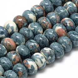Synthetic Ocean White Jade Beads Strands, Dyed, Rondelle, Dark Slate Gray, 10x5~6mm, Hole: 1.5mm about 72pcs/strand, 16.3 inch(X-G-S257-5x10mm-13)