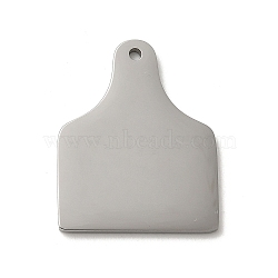304 Stainless Steel Pendants, Stamping Blank Tag, Rectangle Charm, Stainless Steel Color, 25x20x1.5mm, Hole: 1.4mm(STAS-K270-10P)