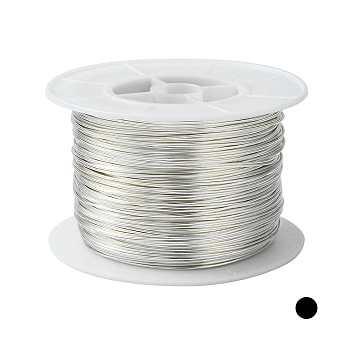 Round Copper Jewelry Wire,Long-Lasting Plated,Silver Color Plated,20 Gauge,0.8mm, about 360.89 Feet(110m)/500g