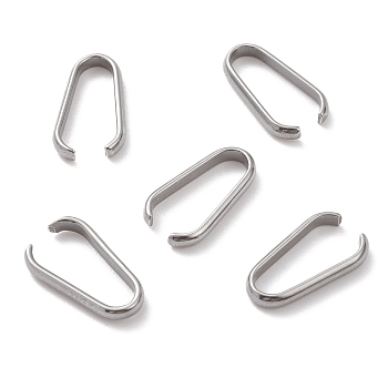 Non-Tarnish 304 Stainless Steel Quick Link Connectors, Stainless Steel Color, 15x8x2mm, Inner Diameter: 13x6mm