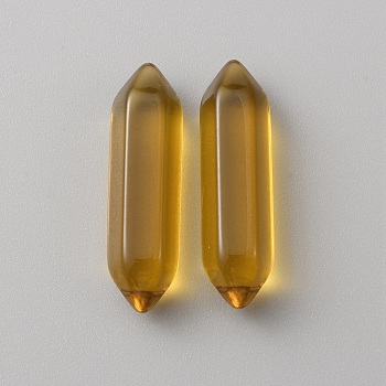 Glass Beads, Bullet, No Hole, Goldenrod, 31.5x9x8mm