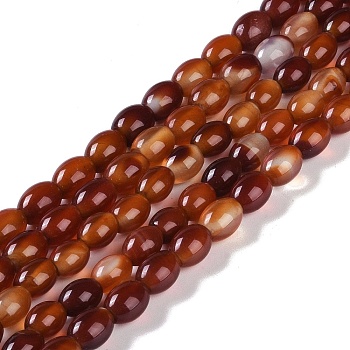 Natural Red Agate Beads Strands, Dyed & Heated, Oval, 8.5x6.5mm, Hole: 1.8mm, about 49~52pcs/strand, 15.75''(40cm)