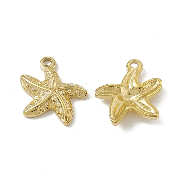 Real 18K Gold Plated Starfish 201 Stainless Steel Pendants
