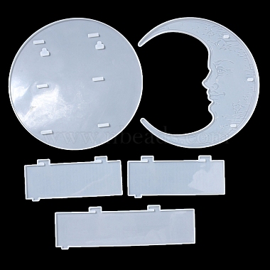 Moon Shape Floating Shelf DIY Silicone Molds Kit(DIY-G093-02F)-3