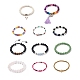 Gemstone Round Beaded Stretch Bracelet for Women(BJEW-JB08641-02)-1
