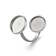 Non-Tarnish 304 Stainless Steel Open Cuff Ring Findings(STAS-E124-05I-P)-1