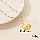 Stylish Stainless Steel Geometric Flat Round Pendant Necklace for Women(PD6789-12)-1