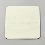 Square Unfinished Wood Blank Slices, DIY Craft Accessories, Floral White, 125x125x2mm(WOOD-WH0002-58)