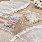 20Pcs Organza Gift Bags with Drawstring, Wedding Party Christmas Favor Gift Bags, Organza Pouches for Potpourri, White, 16x11cm(OP-LP0001-19)