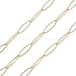 304 Stainless Steel Horse Eye Link Chains, Soldered, with Spool, Golden, 20.5x6x1mm, about 32.81 Feet(10m)/Roll(CHS-C006-06G)