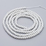 4mm White Round Glass Pearl Beads(HY-4D-B01)