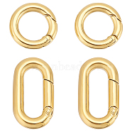 4Pcs 2 Styles Ion Plating(IP) 304 Stainless Steel Spring Gate Rings, Round Ring & Oval, Golden, 12x2.3mm, 2pcs/style(STAS-UN0050-05)