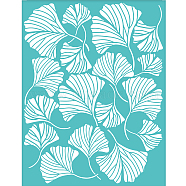 Self-Adhesive Silk Screen Printing Stencil, for Painting on Wood, DIY Decoration T-Shirt Fabric, Turquoise, Flower Pattern, 280x220mm(DIY-WH0338-010)