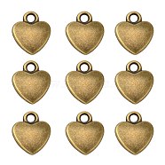 Tibetan Style Alloy Charms, Lead Free and Cadmium Free, Antique Bronze, Heart, about 12mm long, 10mm wide, 2.5mm thick hole: 2mm(X-MLF1170Y)