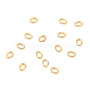 Brass Open Jump Rings, Long-Lasting Plated, Oval, Real 18K Gold Plated, 21 Gauge, 4x3x0.7mm, Inner Diameter: 1.5x2.5mm(KK-F824-109A-G)