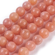 Natural Peach Calcite Beads Strands, Round, 10mm, Hole: 1mm, about 38~40pcs/strand, 15.3 inch~15.75 inch(39~40cm)(G-I247-12C)