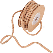 Cork Wood Tape, Wood Grain Ribbon Cork Rope for Clothing Accessories, Round, Tan, 1/8 inch(3mm), about 6.56 Yards(6m)/Roll(OCOR-WH0083-01A)