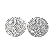 304 Stainless Steel Pendants, Flat Round Charm, Stainless Steel Color, 29.5x1mm, Hole: 1.8mm(STAS-C066-06P)