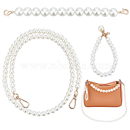 WADORN 3Pcs 3 Style Resin Imitation Pearl Purse Straps, with Alloy Clasps, Light Gold, 11~87cm, 1pc/style(FIND-WR0009-56)