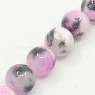 Natural Persian Jade Beads Strands, Dyed, Round, Thistle, 6mm, Hole: 1mm, about 62pcs/strand, 16 inch(G-D434-6mm-13)