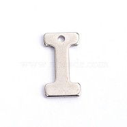 304 Stainless Steel Letter Charms, Letter.I, 11x5.5x0.5mm, Hole: 1mm(X-STAS-O072-I)