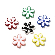 Opaque Acrylic Beads, with Enamel, Snowflake, Mixed Color, 25x22.5x4.5mm, Hole: 1.6mm(ACRC-I001-04)