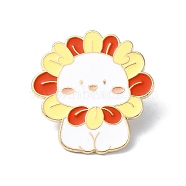 Animal Enamel Pin, Alloy Brooches for Backpack Clothes, Cadmium Free & Lead Free, Flower, Golden, 30x29x1.5mm(JEWB-P038-07G)