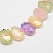 Natural Mixed Stones Nuggets Strands, Faceted, 19~21x14~16x7mm, Hole: 1mm, about 26pcs/strand, 15.7 inch(G-O052-04)