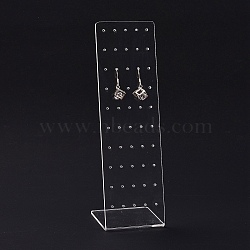 Transparent Acrylic Earrings Display Stands, L-Shaped, Clear, 19.5x6.3x0.95cm, Hole: 1.6mm(EDIS-G014-02)