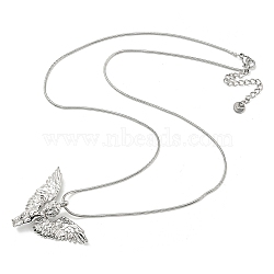 304 Stainless Steel Angel Pendants Necklaces, Snake Chain Necklaces for Women, Stainless Steel Color, 20.47 inch(52cm)(NJEW-K259-01P)