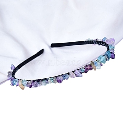 Fluorite  with Metal Hair Bands, 150x130x50mm(PW-WG38918-08)