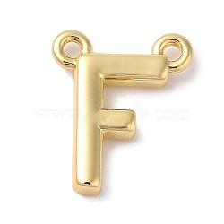 Rack Plating Brass Pendants, Long-Lasting Plated, Lead Free & Cadmium Free, Letter Charms, Real 18K Gold Plated, Letter F, 11x9x2mm, Hole: 1mm(KK-L216-003G-F)