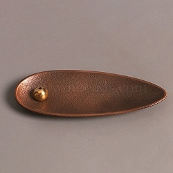 Alloy Incense Burners, Leaf Incense Holders, Home Office Teahouse Zen Buddhist Supplies, Red Copper, 137x50mm(DJEW-PW0012-127B)