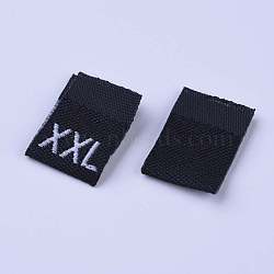 Clothing Size Labels(2XL), Garment Accessories, Size Tags, Black, 18x12.5x1mm, 200pcs/bag(FIND-WH0045-D02)