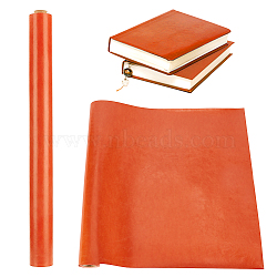 PU Imitation Leather Fabric, with Kraft Cardboard Mailing Tubes, Chocolate, 120x43x0.07cm(DIY-OC0011-96H)