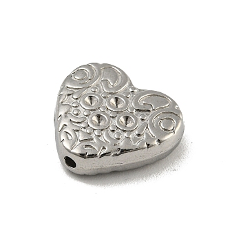 304 Stainless Steel Beads Rhinestone Settings, Heart, Stainless Steel Color, 13.5x14.5x4.5mm, Hole: 1.2mm, Fit for 1.4mm Rhinestone