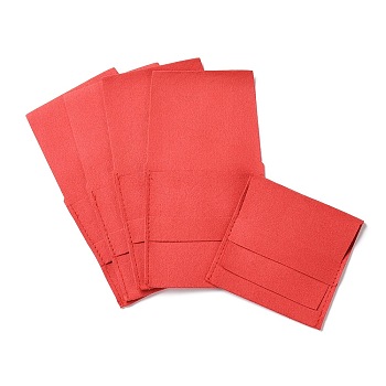 Microfiber Jewelry Pouches, Foldable Gift Bags, for Ring Necklace Earring Bracelet Jewelry, Square, Red, 8x7.8x0.3cm