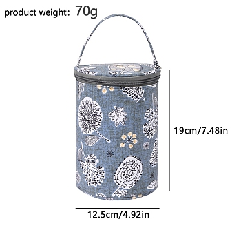 Polyester Portable Yarn Storage Organizer Bag, Crocheting & Knitting Supplies, Column with Dandelion Pattern, Light Steel Blue, 125x190mm