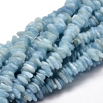 Natural Aquamarine Chip Beads Strands, 9~15x9~15mm, Hole: 1mm, about 15.3 inch~15.9 inch