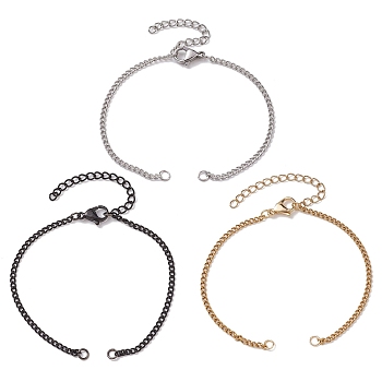 304 Stainless Steel Chain Bracelet Making, Mixed Color, 6-3/4 inch(17cm), 3pcs/set