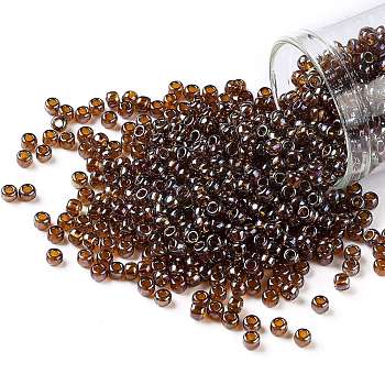 TOHO Round Seed Beads, Japanese Seed Beads, (454) Gold Luster Root beer, 8/0, 3mm, Hole: 1mm, about 1111pcs/50g