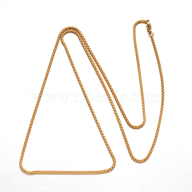 Ion Plating(IP) 304 Stainless Steel Box Chain  Necklaces(STAS-G170-39G)-2